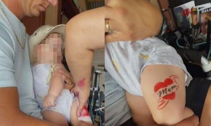 Un padre llevó a su bebé a tatuar y desató furia en las redes Un padre llevó a su bebé a tatuar y desató furia en las redes