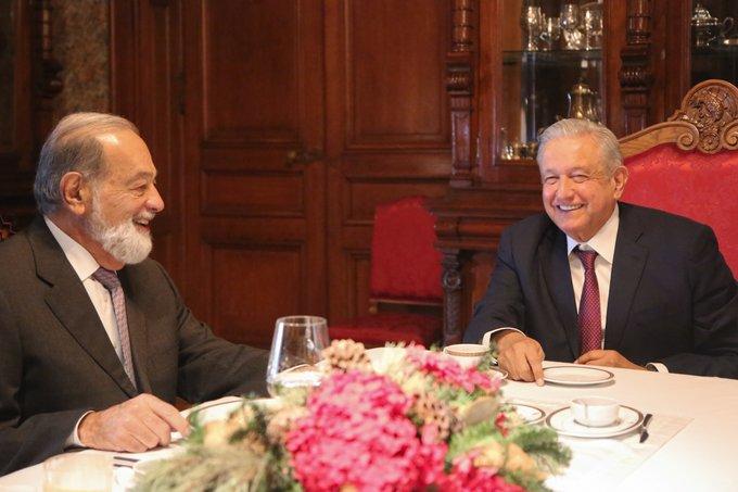 AMLO se reúne en Palacio Nacional con Carlos Slim AMLO se reúne en Palacio Nacional con Carlos Slim