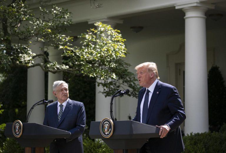Trump se burla del Gobierno de AMLO en su primer evento oficial de campaña Trump se burla del Gobierno de AMLO en su primer evento oficial de campaña