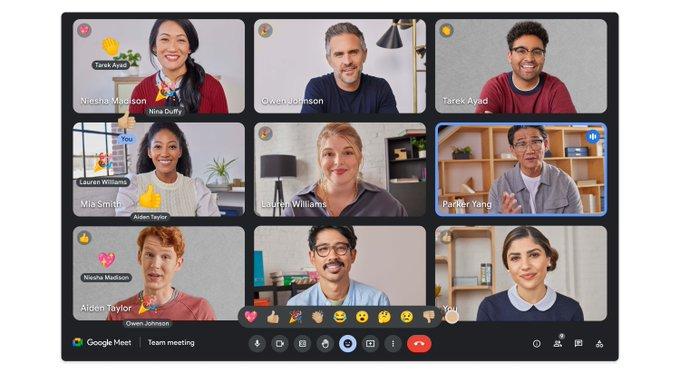 Google Meet añade reacciones durante las videollamadas