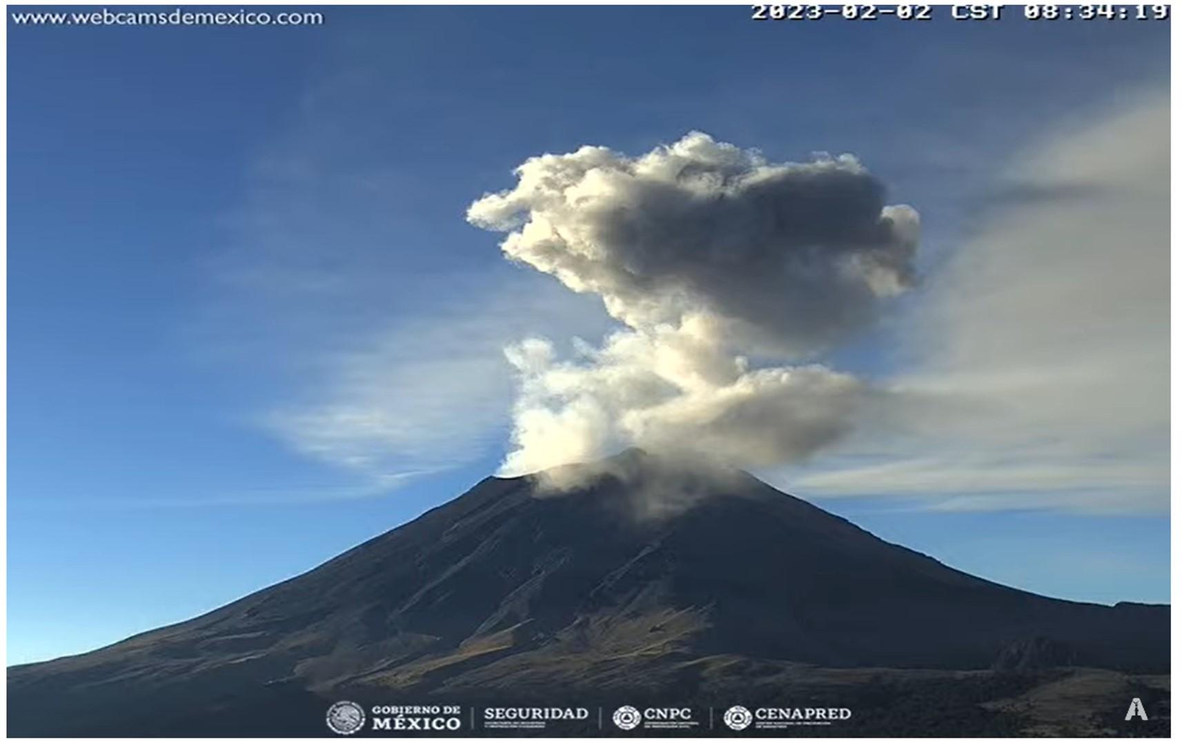 El “Popo” registró 3 sismos volcanotectónicos