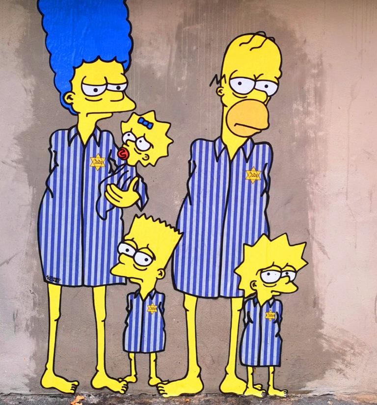 Vandalizan el mural de los “Simpson” sobre el Holocausto en Milán Vandalizan el mural de los “Simpson” sobre el Holocausto en Milán