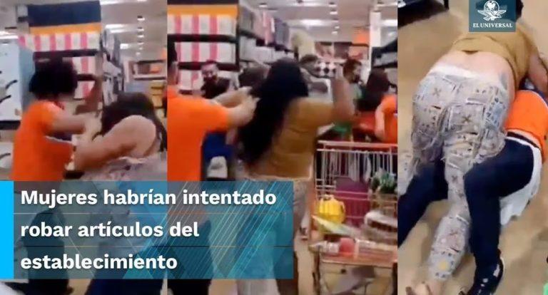 Mujeres se agarraron a golpes con los empleados de Chedraui Mujeres se agarraron a golpes con los empleados de Chedraui