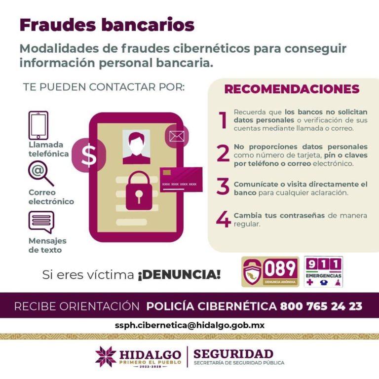 Emite recomendaciones para evitar ser víctima de fraudes bancarios 