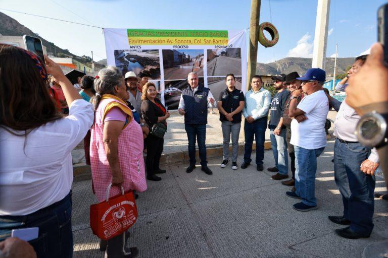 Sergio Baños entrega pavimentación hidráulica en San Bartolo Sergio Baños entrega pavimentación hidráulica en San Bartolo