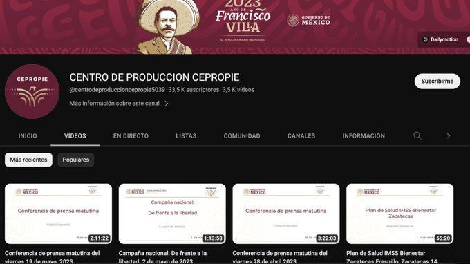 YouTube suspende cuenta de Cepropie que transmite “mañaneras” de AMLO YouTube suspende cuenta de Cepropie que transmite “mañaneras” de AMLO