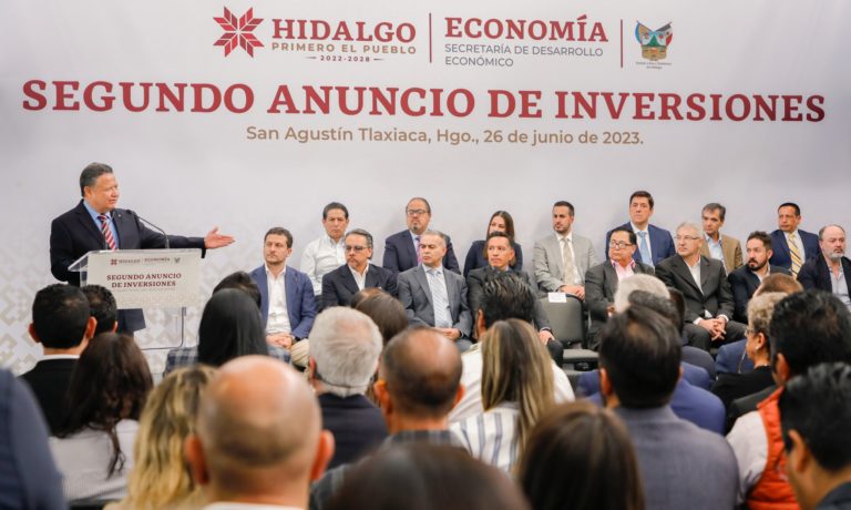 Menchaca Salazar anuncia llegada de 20 mil 120 MDP de inversión privada para Hidalgo