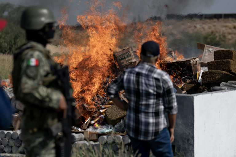 El Ejército mexicano incinera más de 1,8 toneladas de droga en el norte del país El Ejército mexicano incinera más de 1,8 toneladas de droga en el norte del país