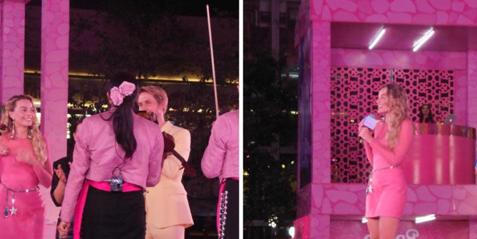 Mariachis sorprenden a Margot Robbie y Ryan Gosling Mariachis sorprenden a Margot Robbie y Ryan Gosling
