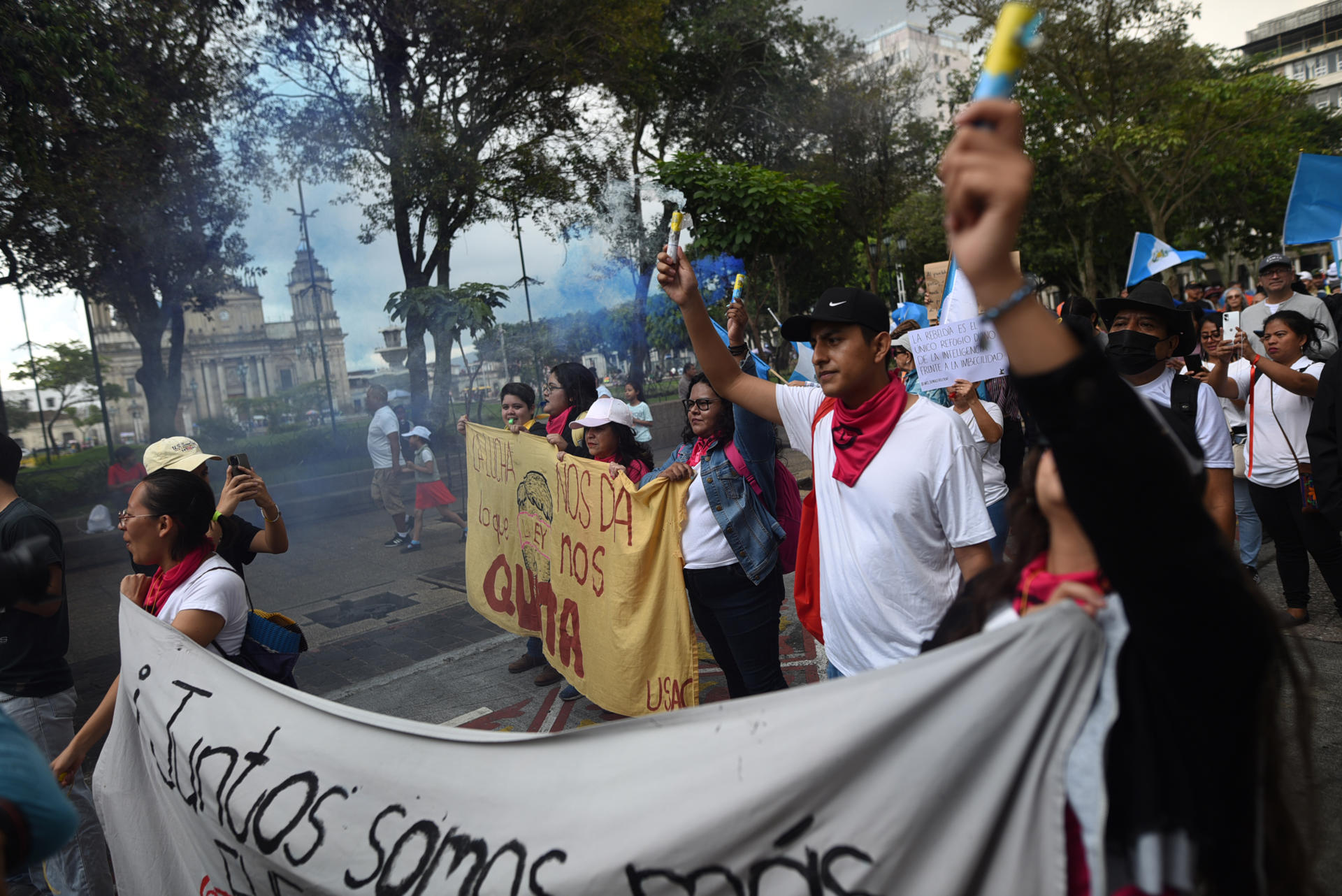 Estudiantes de Guatemala exigen respetar los resultados de las elecciones