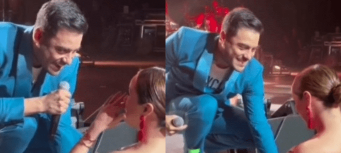 Carlos Rivera y Cynthia Rodríguez viven emotivo momento en concierto Carlos Rivera y Cynthia Rodríguez viven emotivo momento en concierto