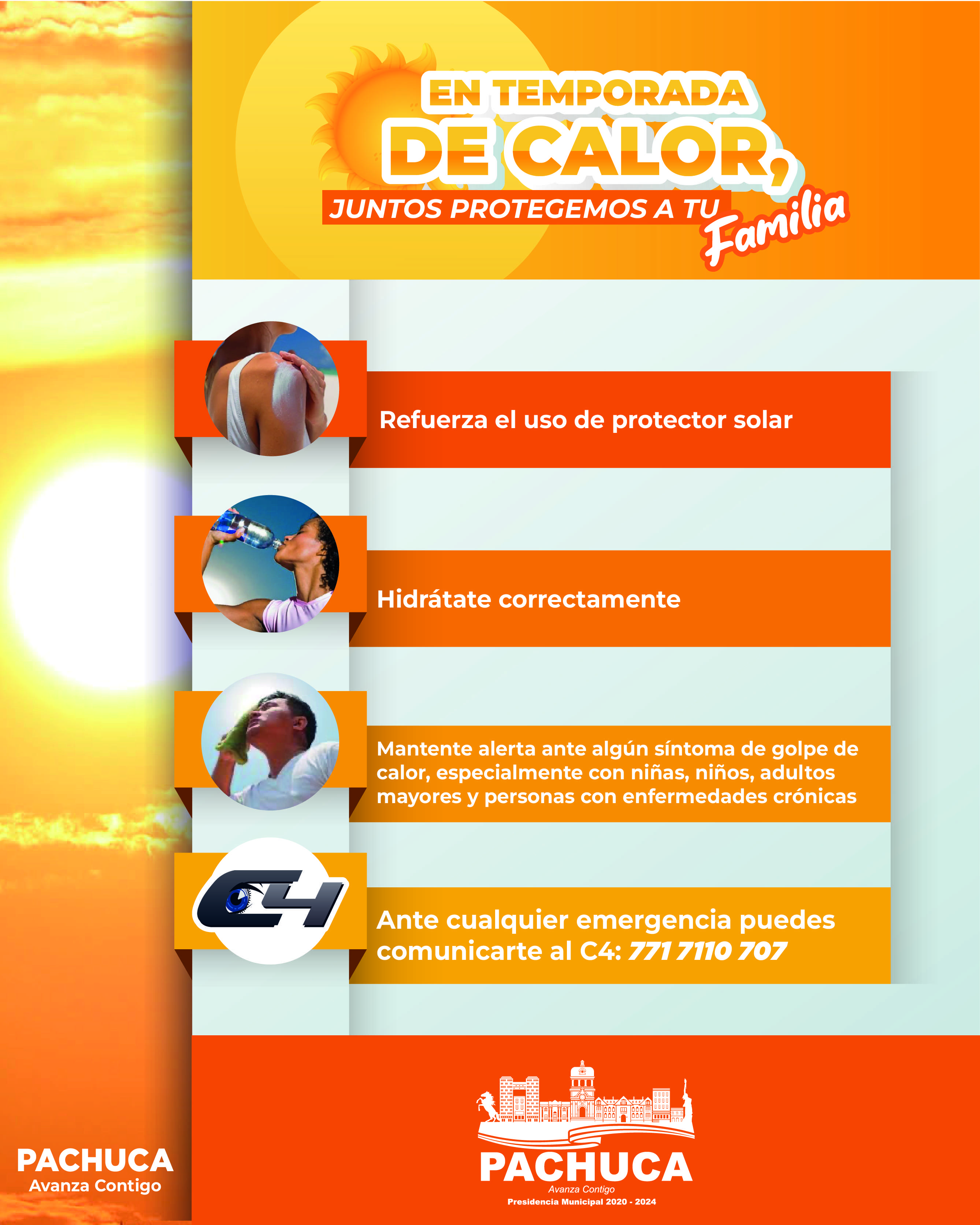 EN TEMPORADA DE CALOR, JUNTOS PROTEGEMOS A TU FAMILIA