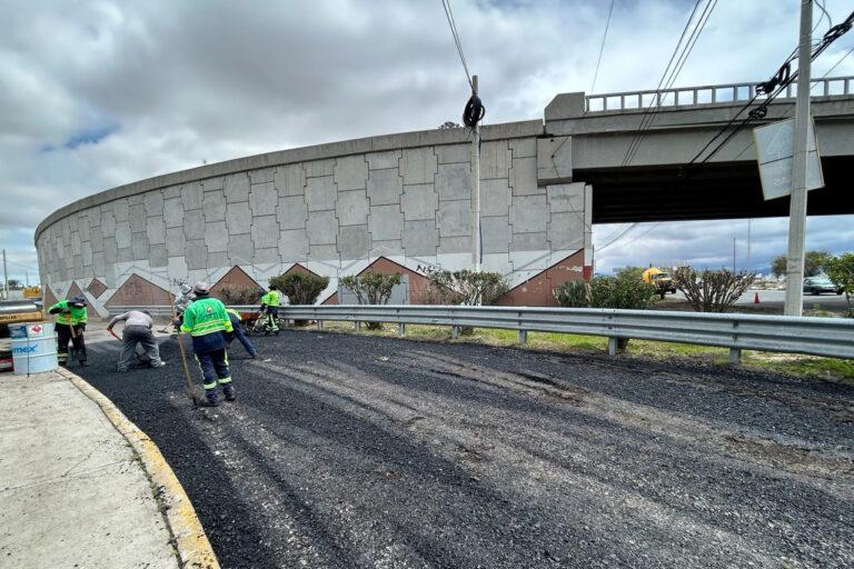 Reparan revestimiento en lateral del Bulevar Las Torres