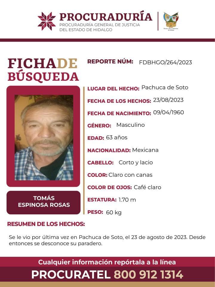 Denunciaron la desaparición de un hombre de 63 años, familia lo busca Denunciaron la desaparición de un hombre de 63 años, familia lo busca