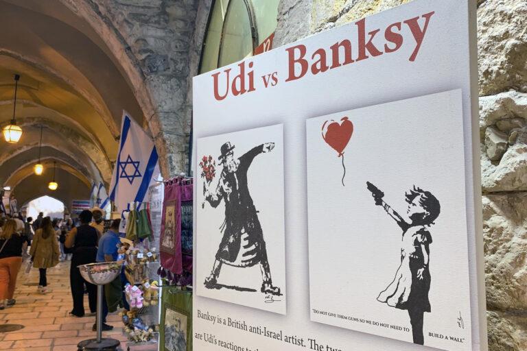 Udi, el pintor israelí que abrió un combate iconográfico contra el propalestino Banksy