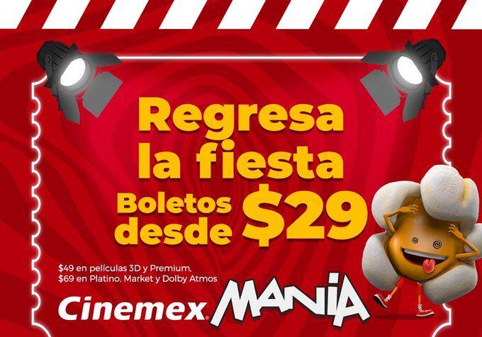 Cinemex pone a la venta boletos a 29 pesos Cinemex pone a la venta boletos a 29 pesos