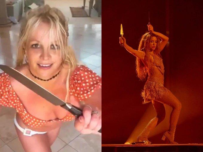 Britney Spears se inspiró en Shakira para su baile con cuchillos