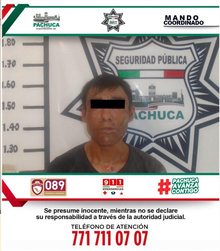 Policía de Pachuca detiene a hombre por presunto narcomenudeo