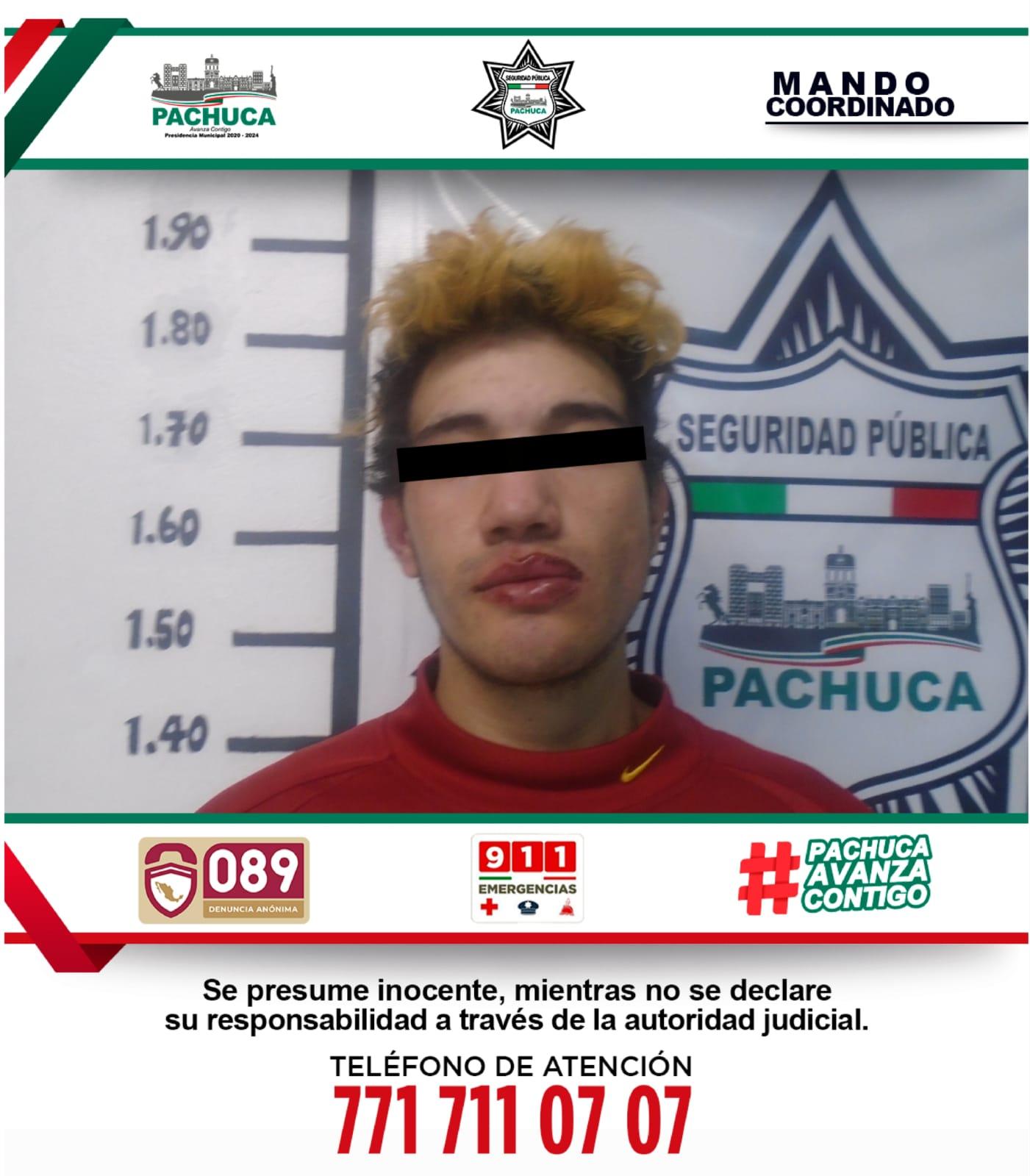 Policía de Pachuca detiene a hombre por presunto robo