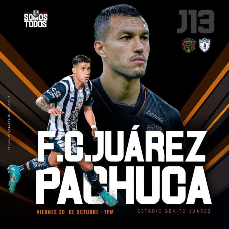 Los Tuzos del Pachuca visitan a Juárez, en la jornada 13