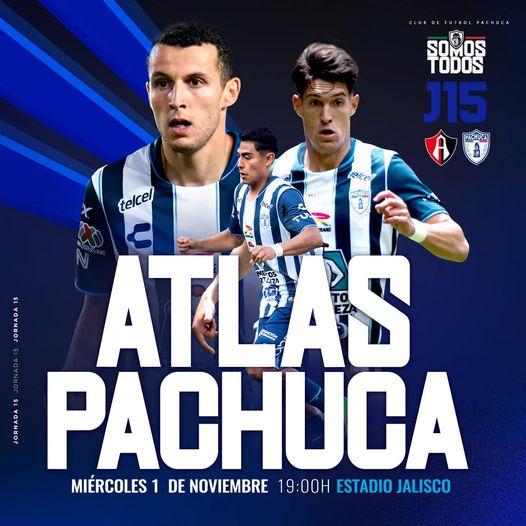 Pachuca visita al Atlas en la Jornada 15 