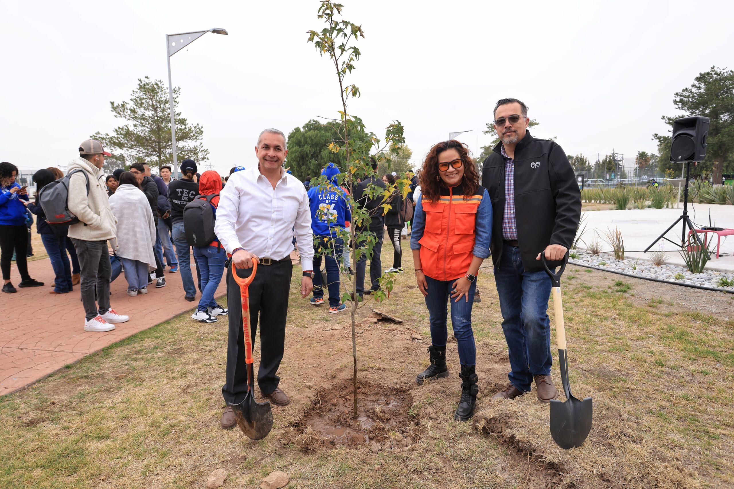 Alcaldía de Pachuca y Tecnológico de Monterrey reforestan con 200 árboles