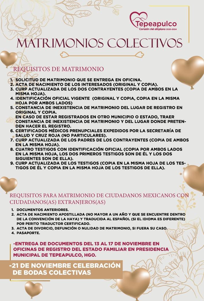 Preparan jornada de  “Matrimonios Colectivos”