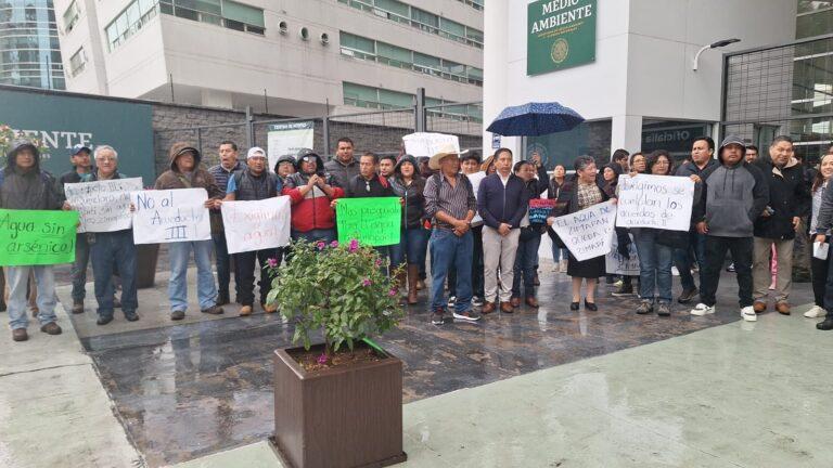 Zimapenses se manifestaron por la extracción de agua limpia para beneficio de Querétaro