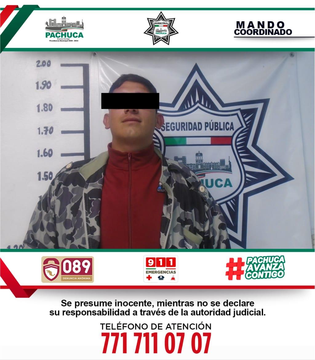 Policía de Pachuca detiene a hombre por presunto narcomenudeo