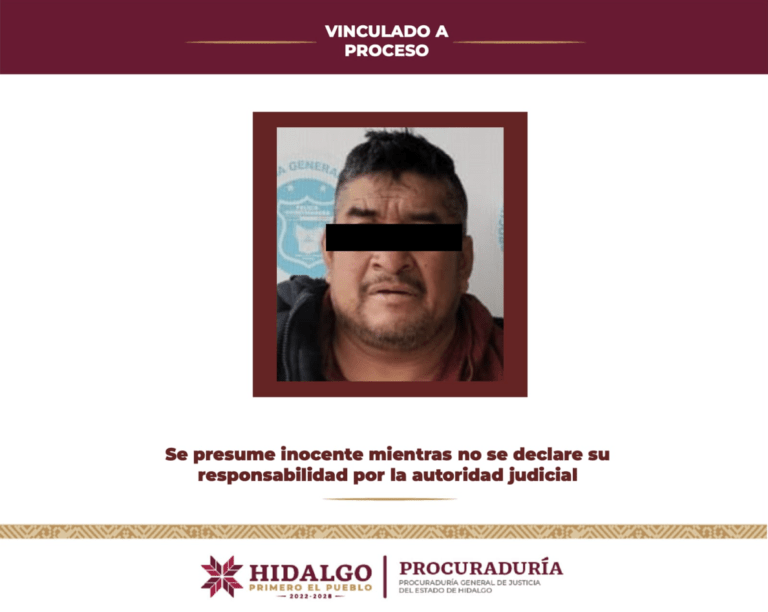 Por un feminicidio que ocurrió en Ixmiquilpan, lo vinculan a proceso
