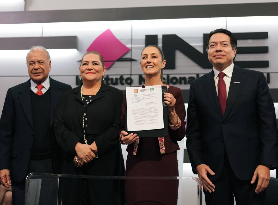 Claudia Sheinbaum se registra ante el INE como candidata a la Presidencia de México