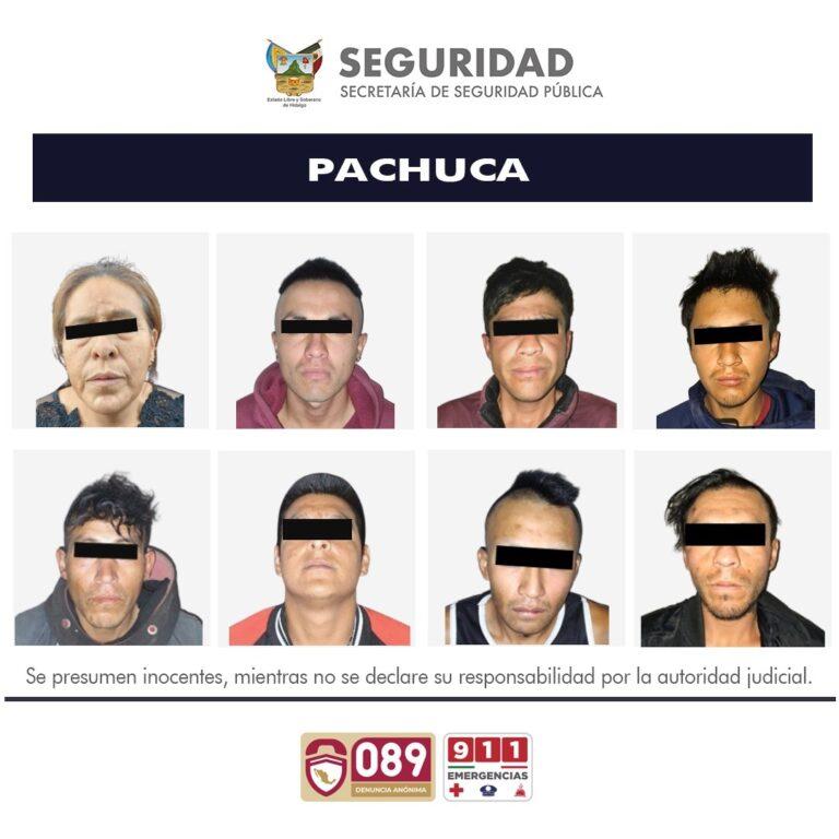 Atrapan a “La Madrina”y a siete más, por presunto narcomenudeo en Pachuca