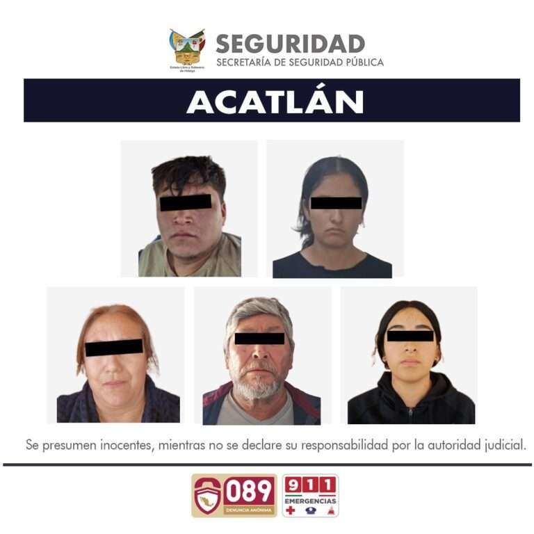 Detienen a cinco por narcomenudeo en Acatlán