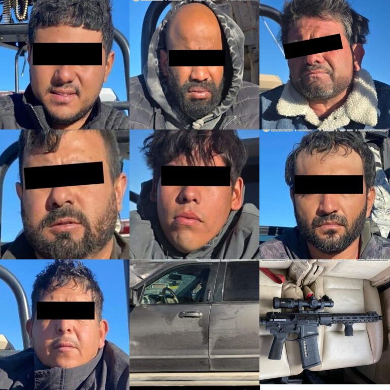 Autoridades federales detuvieron a siete personas en posesión de armamento