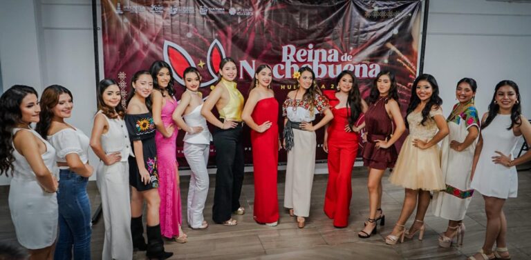 PRESENTAN A LAS PARTICIPANTES DEL CERTAMEN REINA DE NOCHEBUENA HUEJUTLA 2025