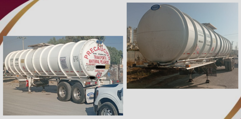 Recuperan remolque cisterna en Huitzila 