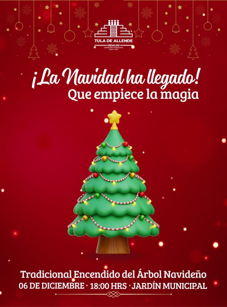 Tula de Allende se prepara para el encendido del árbol navideño