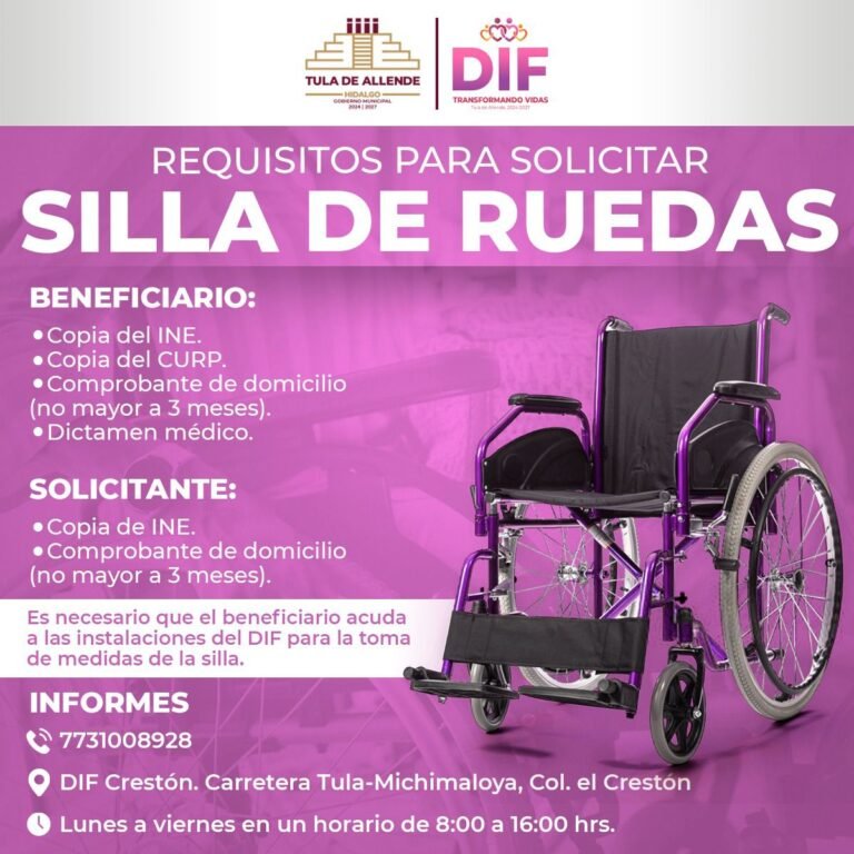 Abren convocatoria para entrega de silla de ruedas