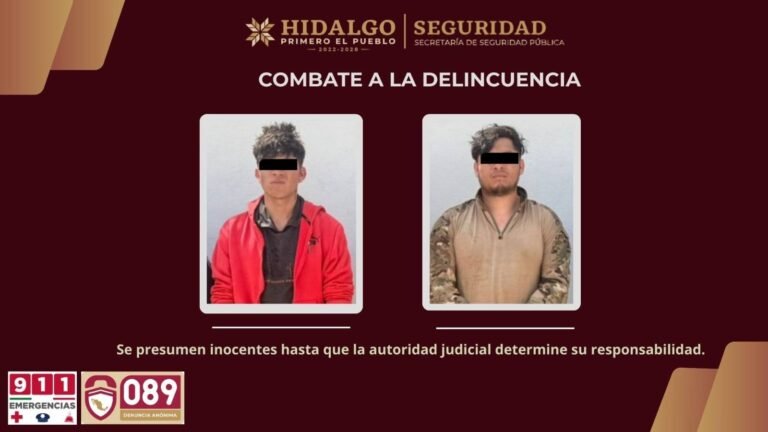 En operativo de SSPH, detienen a dos hombres por disparar armas de fuego