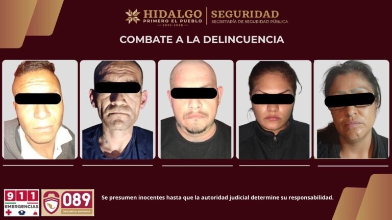 Atrapan a 5 vendedores de droga en Pachuca, en operativo de SSPH