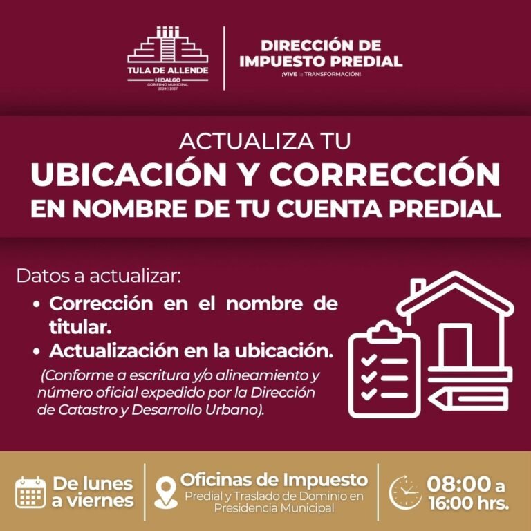 Invitan a actualizar datos de la cuenta predial