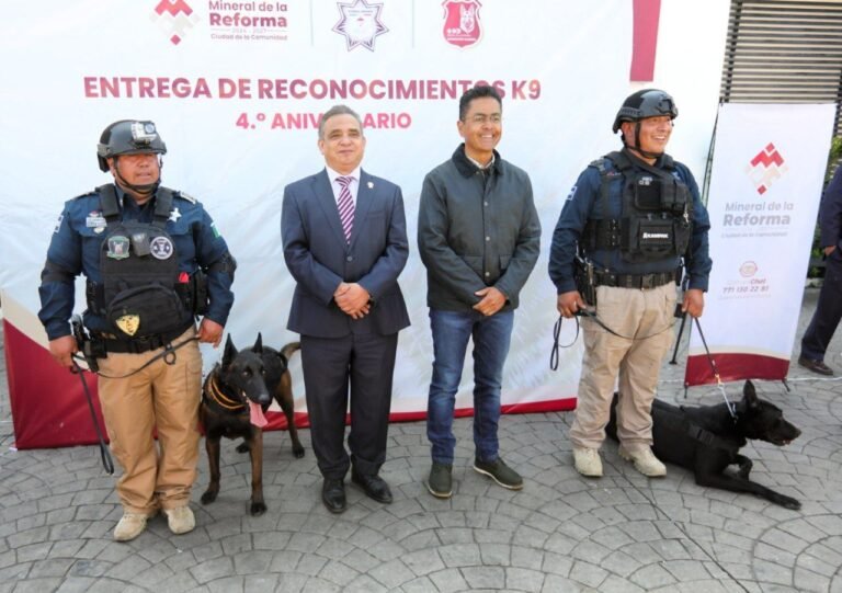 Unidad K9 de Mineral de la Reforma celebra su cuarto aniversario con reconocimientos