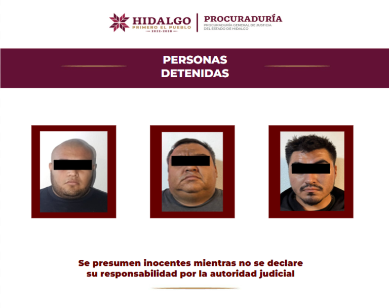 Detiene PGJEH a tres con armas, cartuchos y estupefacientes