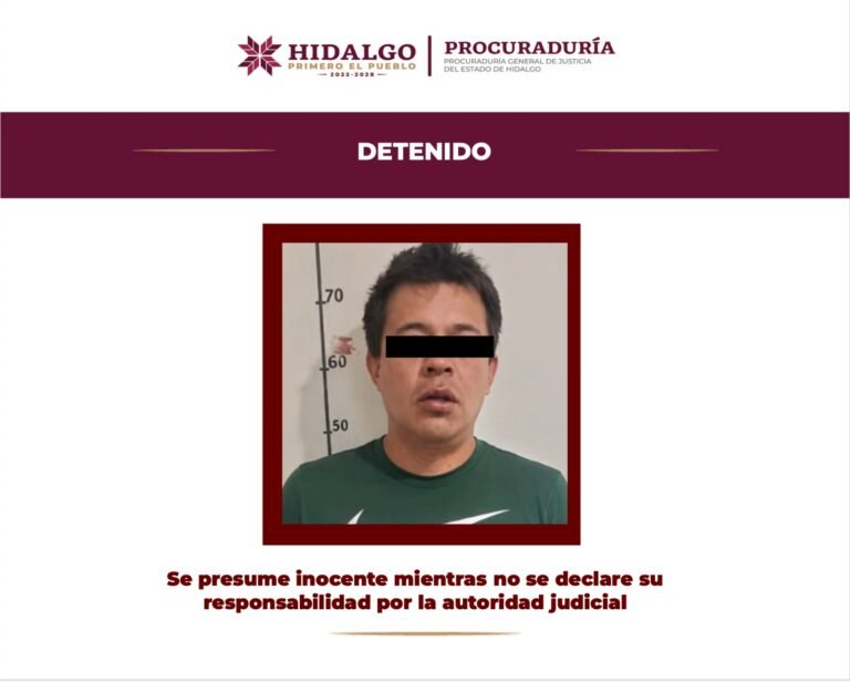 Prisión preventiva oficiosa para probable responsable de feminicidio investigado por la PGJEH