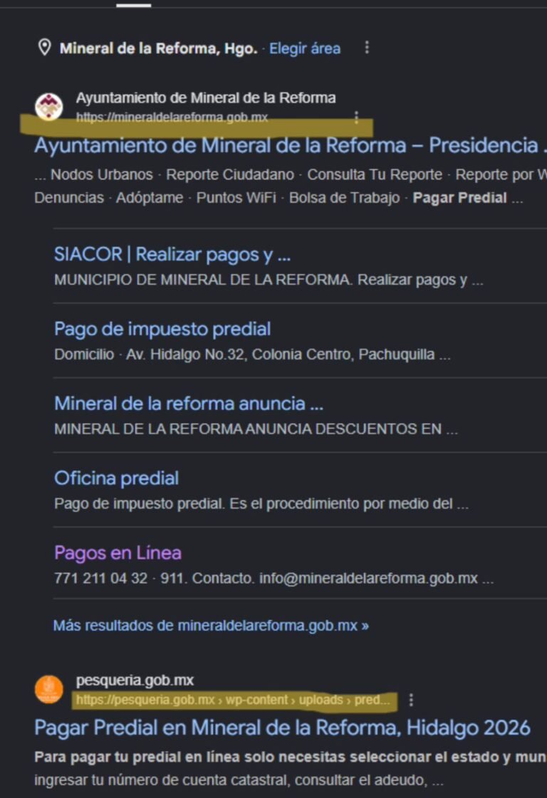 Portal falso para cobro de predial