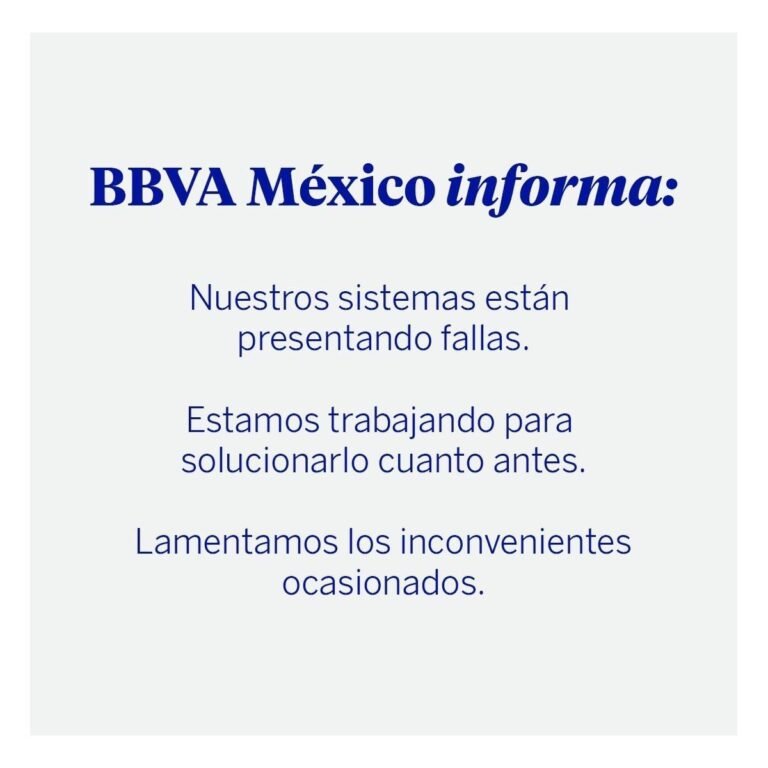 Usuarios de BBVA México reportan caída masiva de servicios digitales este jueves