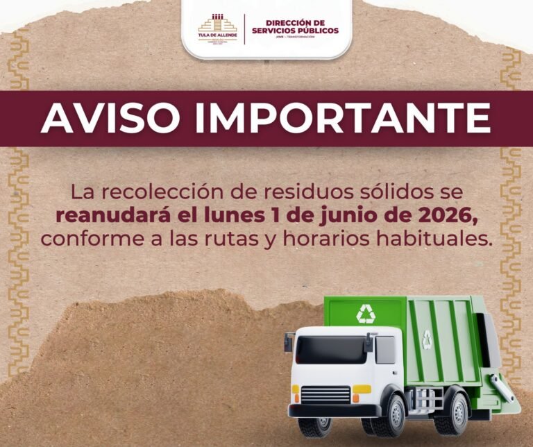 Anuncian Reanudación de Recolección de Residuos Sólidos