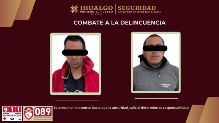 Policías capturan a 2 distribuidores de sustancias ilícitas en Actopan
