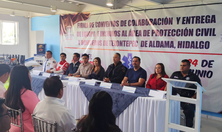 PC Hidalgo firma convenio con Cruz Roja y Comisión Nacional de Emergencias