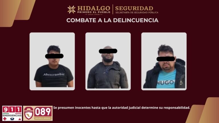 SSPH rescata a mujer presuntamente secuestrada y detiene a tres hombres